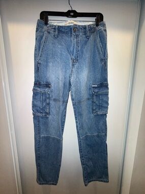 Guess Men’s Light Blue Denim Cargo Pants